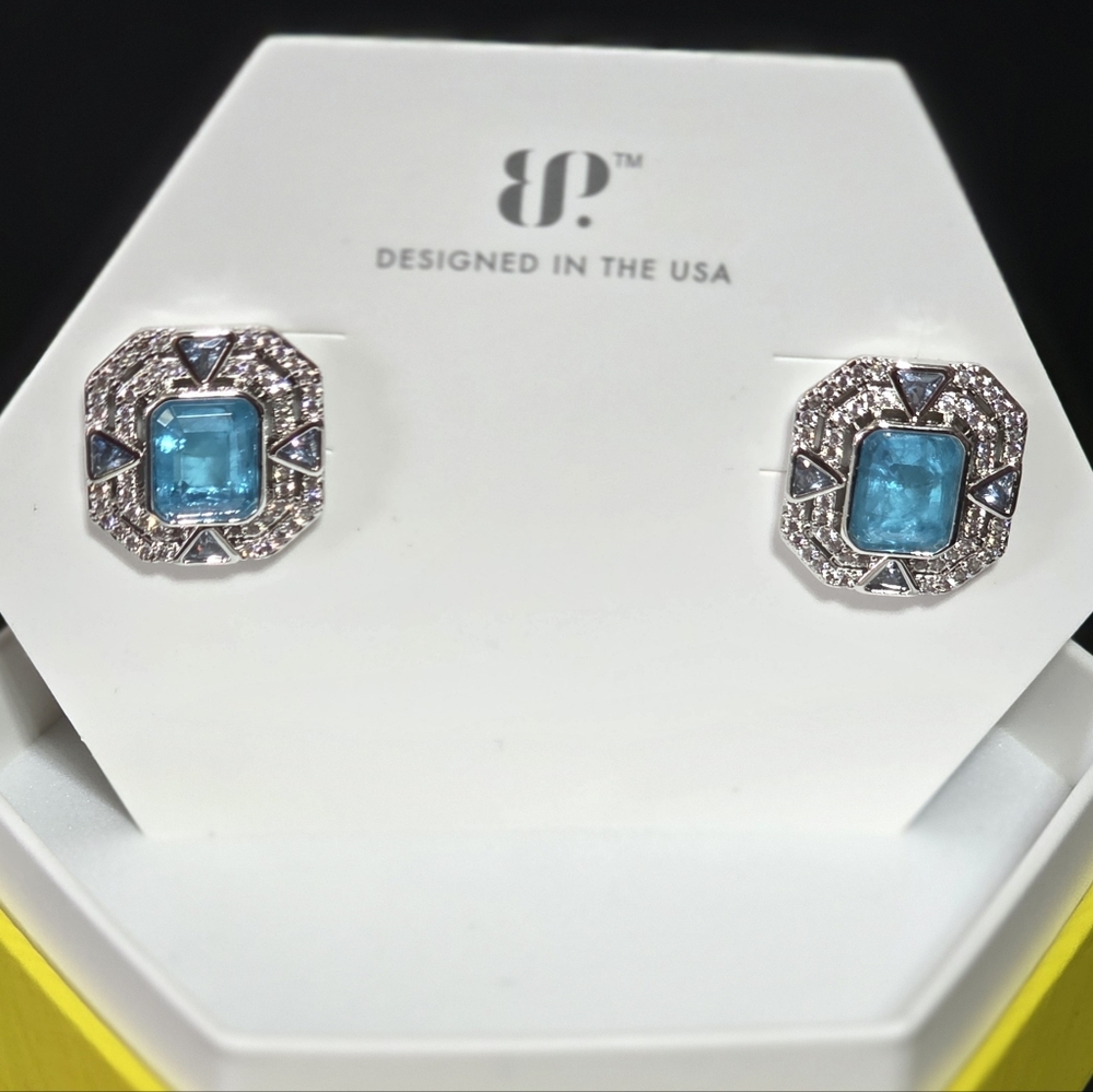 Elegant Silver and Blue Earrings